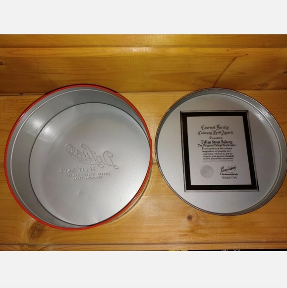Vintage Collin Street Bakery Fruit Cake Tins Corsica TX Holiday Cowboy Christmas - Picture 5 of 12